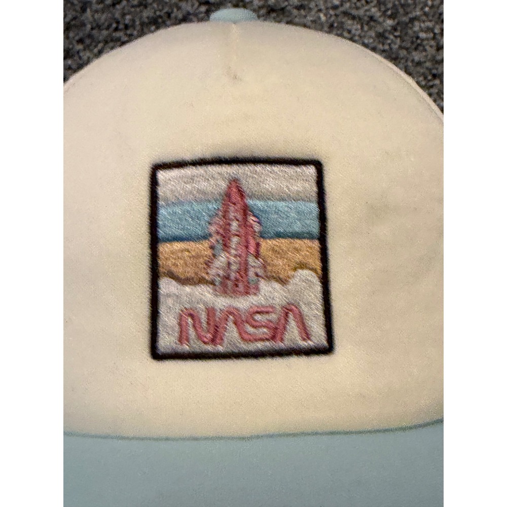 NASA Trucker Hat Men OS Blue Rocket Patch Snapback Mesh Cap NAS342 - Picture 2 of 7